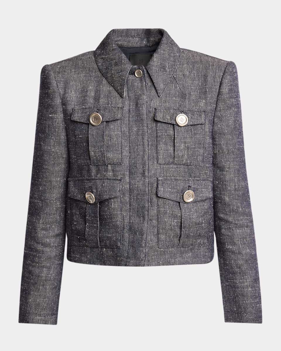 4-Pocket Linen-Blend Jacket